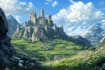 draw fantasy background and landscape