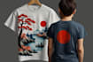 illustrate a japanese t shirt design