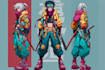 design anime character , cyberpunk character