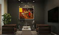 restyle 3d studio apartment interior, open plan space render, 3d bedroom layout