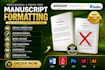 do manuscript formatting, design paperback  amazon kindle publishing book upload