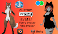 create a unique vrchat avatar furry avatar with full features and optimization