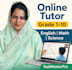 teach maths science and english online up to 10th class