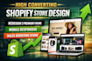 do shopify store design, redesign shopify website and dropshipping store setup