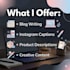 write engaging content, blogs, articles and  captions