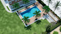 design 3d landscape rendering for backyard, patio and garden