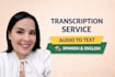 transcribe spanish or english audio