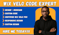 custom wix velo, wix velo code, develop wix studio website and databases