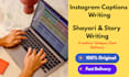 write instagram captions shayari and short stories