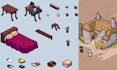 isometric pixel art pixel game art 2d sprite sheet pixel map assets background