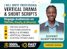 vertical drama script short video script tiktok script screenplay script writing