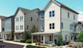 present3d suburban townhouse,residential development,backyard patio,villa render