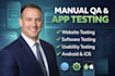 do manual qa app testing website testing software testing usability android, ios
