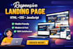 design responsive HTML landing page