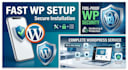 do wordpress installation, theme setup, and security hardening