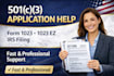 prepare your 501c3 application form 1023 or 1023 ez
