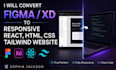 convert figma to responsive react html css tailwind website