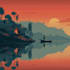 illustrate beautiful flat landscape illustration art
