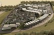 zone3d residential development,hillside estate,terraced townhouses,aerial render