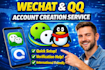 help you register qq and wechat accounts  fast and secure