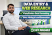 do data entry, copy paste and web research
