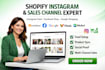 setup shopify instagram feed, facebook, google shopping, and sales channel app
