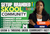 do skool community setup, course content migrate thinkific kajabi community