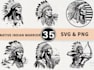 design retro hand drawn indian warrior logo