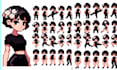 create pixel art character sprite sheet pixel animation 2d game assets design