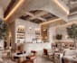 redesign coffee shop, restaurant interior 3d rendering, lounge,bar,2d floor plan