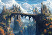 draw fantasy background and landscape