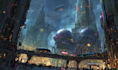 craft dystopian cyberpunk city illustrations