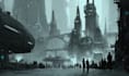 design cyberpunk city posters or wallpapers