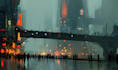 create cinematic cyberpunk city illustrations