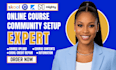 setup skool elearning course curriculum, skool community, skool credit repair