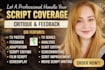 write and edit movie script, screenplay, script coverage screenwriter