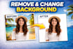 remove the background and replace it with color adjustments