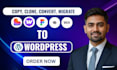 convert or clone lovable, figma, squarespace, weebly, wix to wordpress website