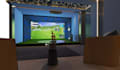 redesign 3d golf simulator,hitting mat,impart screen,golf showroom,indoor lounge
