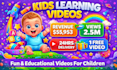 create creative and educational kids learning videos