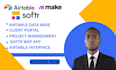 build airtable,airtable database,softr webapp, crm, airtable interface