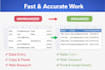do accurate data entry, copy paste, and web research