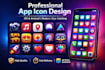 design modern custom app icon for ios android window or store mobile application