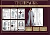 create fashion tech pack for abaya kaftan and modest wear brands