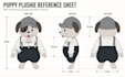 create plush reference sheet for stuffed animal kawaii chibi doll plush pattern