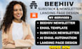 create beehiiv newsletter, substack landing page design ai email automation
