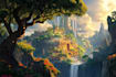 do fantasy background and landscape