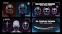 design custom 3d cosplay props, armor, helmets, masks and stl files