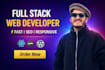 design,develop custom website,front end devloper,full stack devlopment for you
