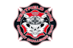 design high quality fire fighter mascot logo with t shirt design